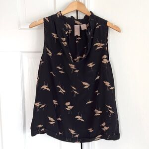 Anthropologie Gemma Black Silk Sleeveless Blouse Women's Size Medium